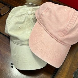 2 brand new ball caps. Pink and Off-White